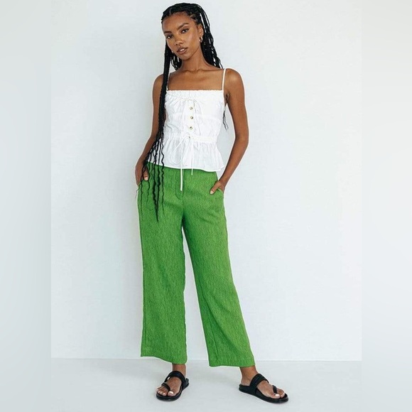 Ciao Lucia Pietro plisse pant Kelly Green Jacquard - Picture 7 of 7